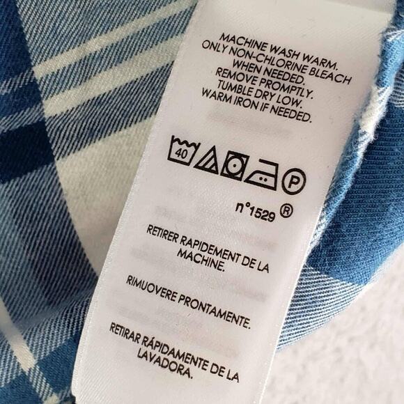 Polo Ralph Lauren Shirt Mens Medium M Oxford Plaid Button Down LS Blue Flannel - Picture 9 of 11